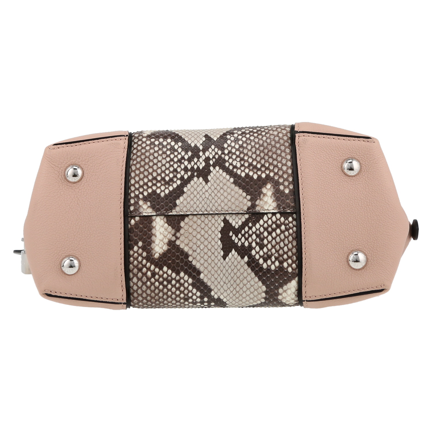 Bolso de mano Louis Vuitton  Lockit en cuero rosa y piel de pitón - Detail D4