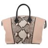 Louis Vuitton  Lockit handbag  in pink leather  and python - Detail D7 thumbnail