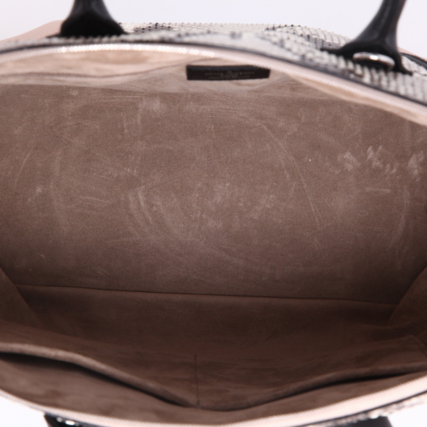 Bolso de mano Louis Vuitton  Lockit en cuero rosa y piel de pitón - Detail D8