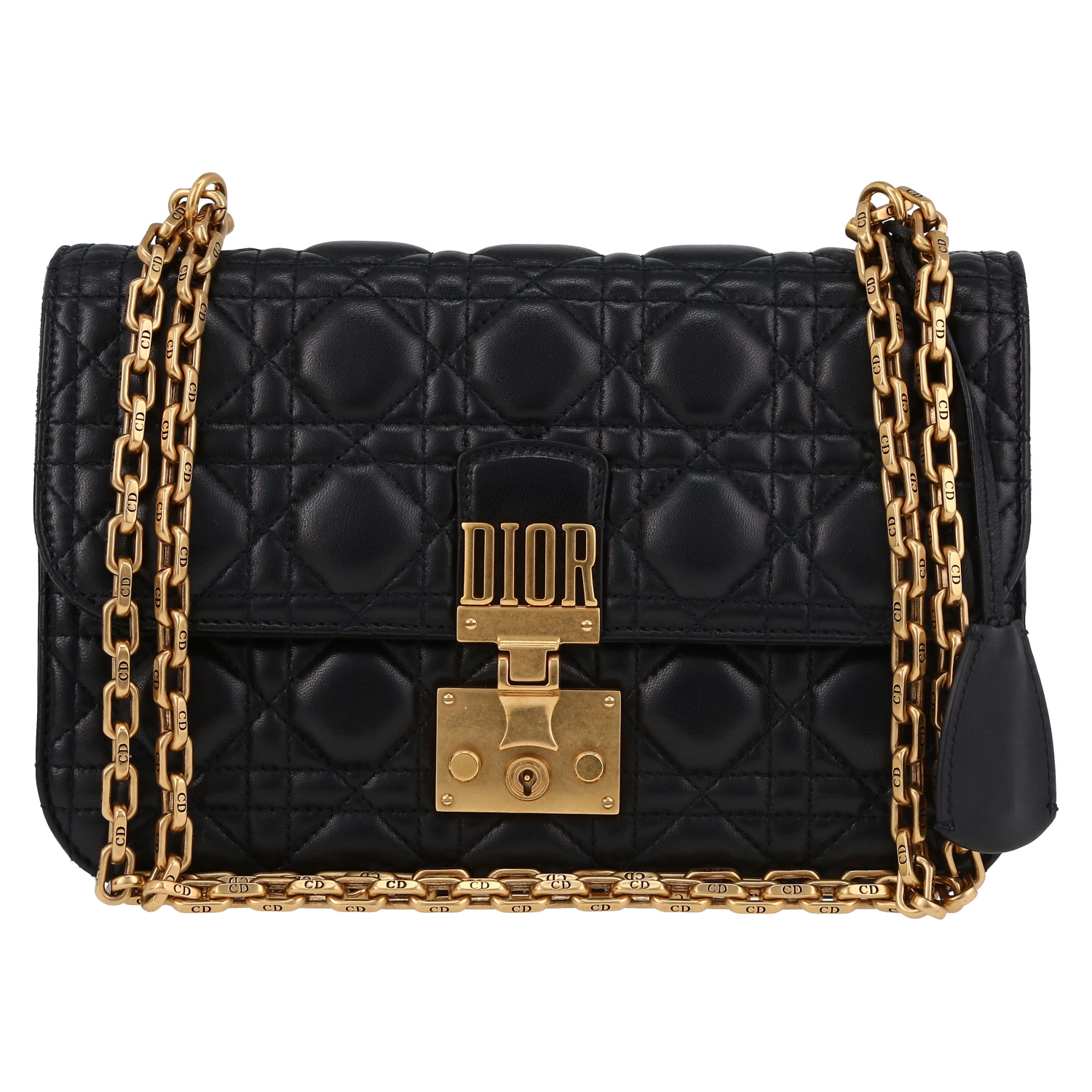 Dior  Dioraddict shoulder bag  in black leather cannage - Detail D2
