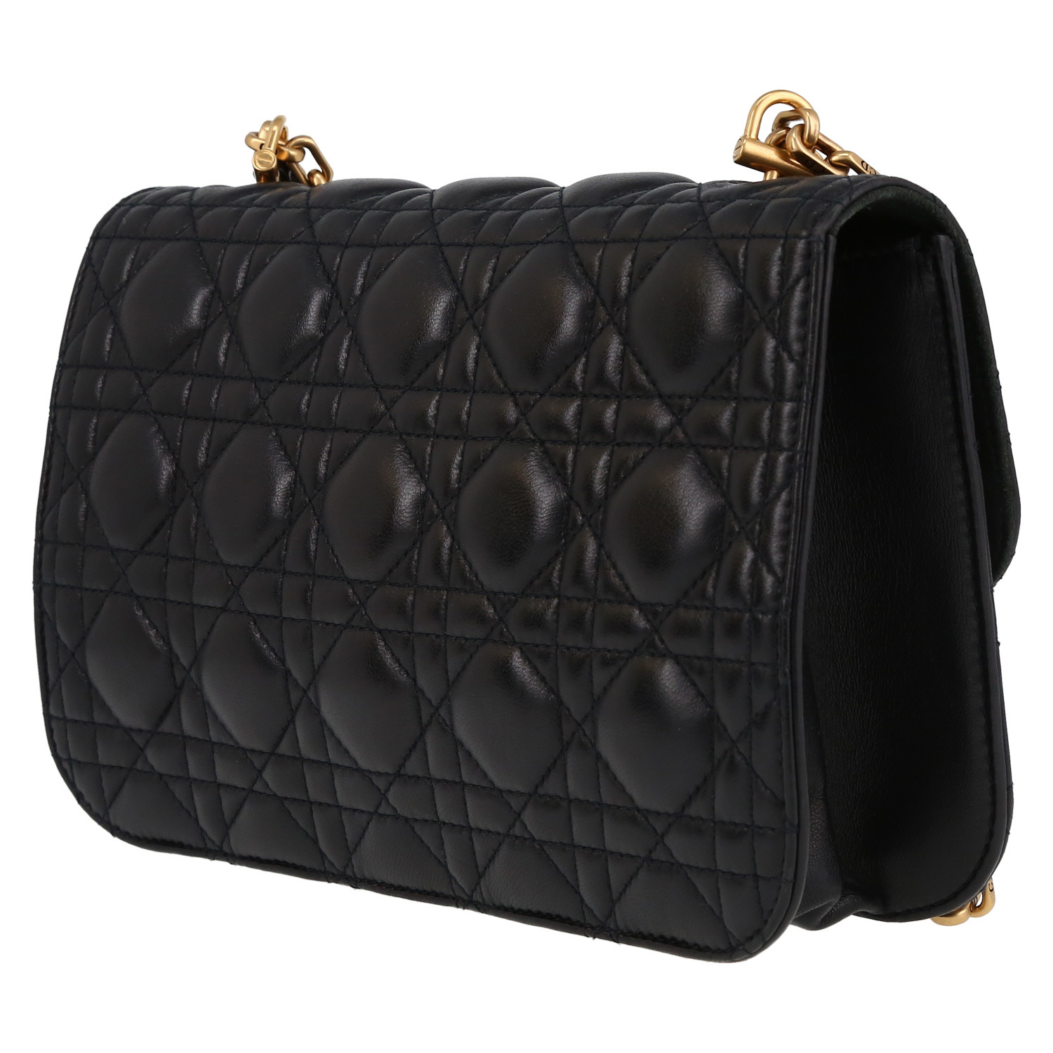 Sac bandoulière Dior  Dioraddict en cuir cannage noir - Detail D5