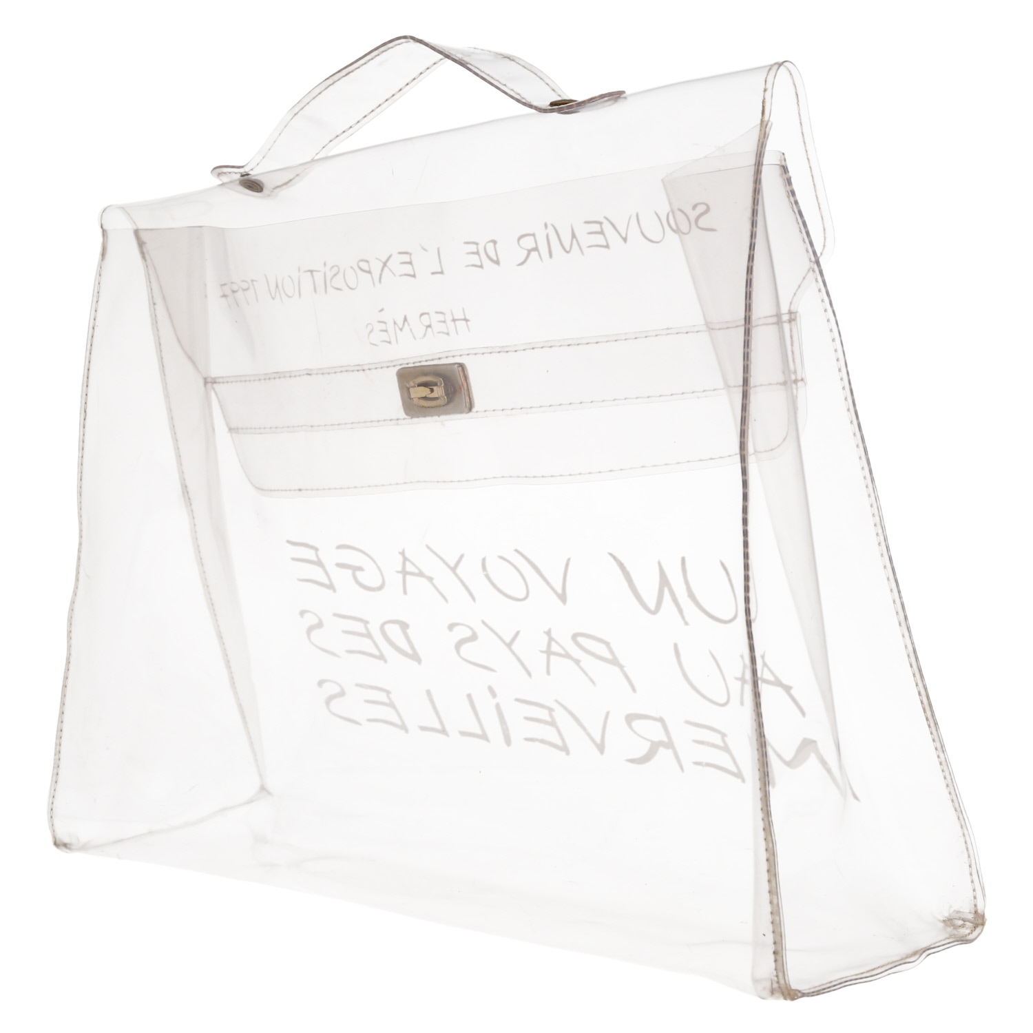 Hermès  Kelly Plastic handbag  in transparent vinyl - Detail D5