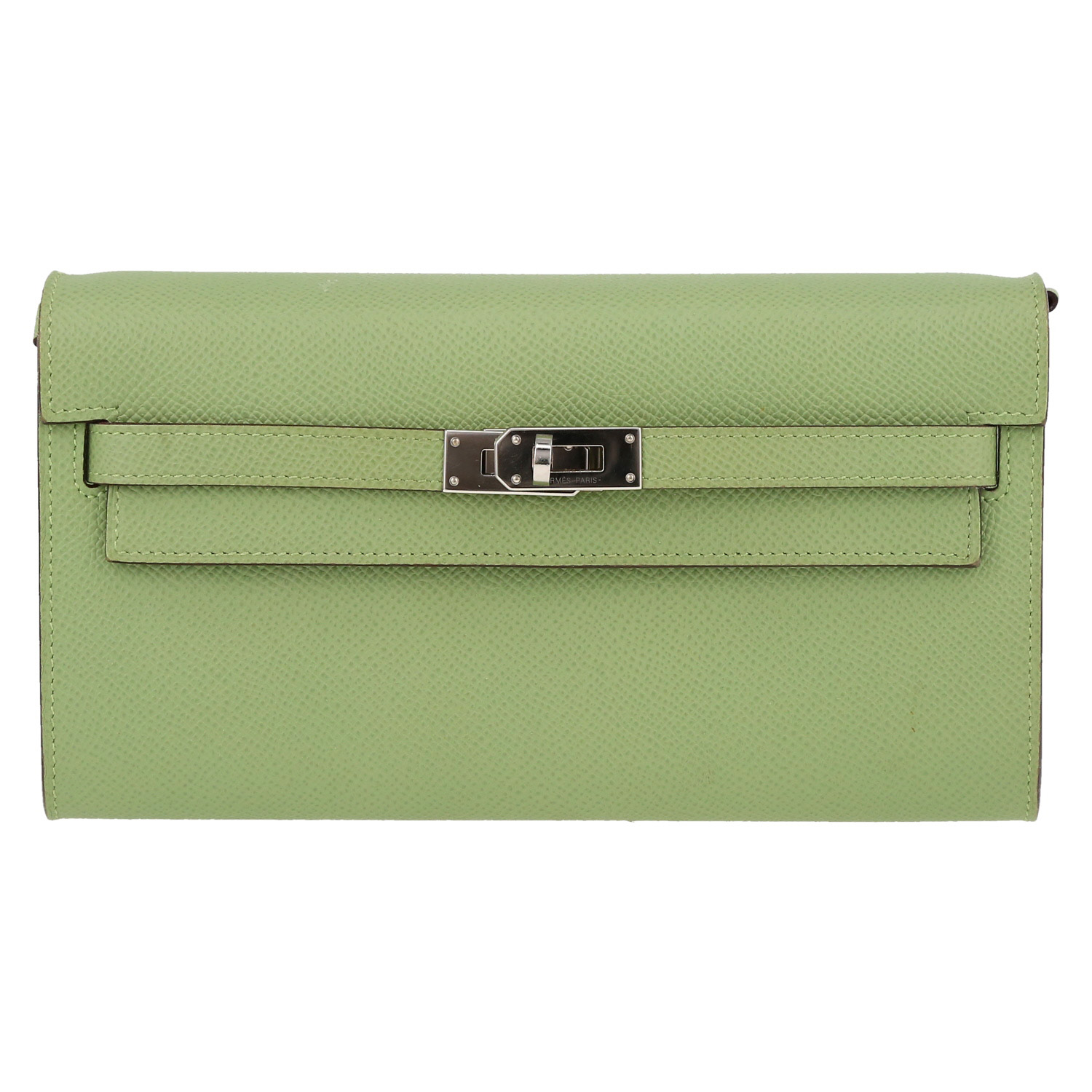 Hermès Kelly To Go handbag/clutch in Vert Criquet epsom leather - Detail D2