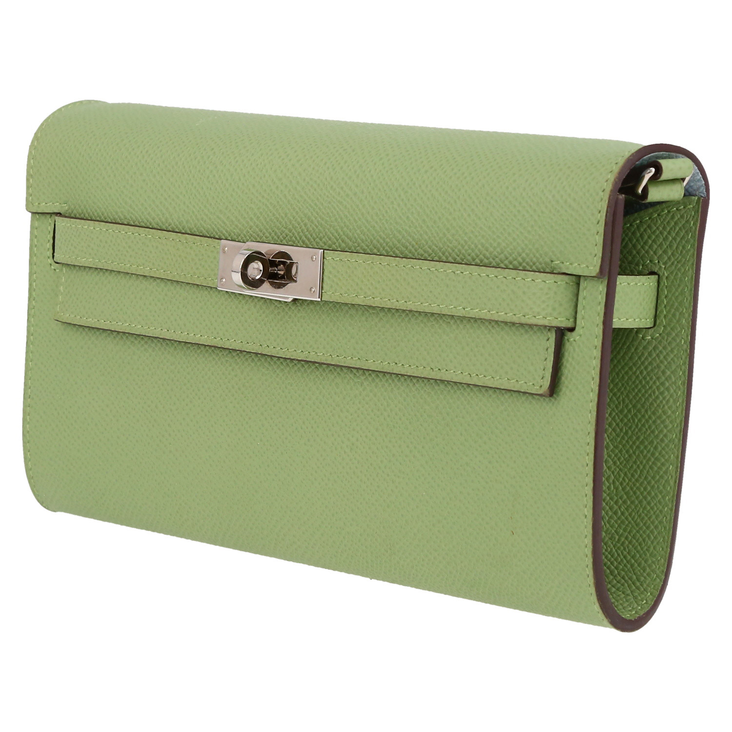 Hermès Kelly To Go handbag/clutch in Vert Criquet epsom leather - Detail D3