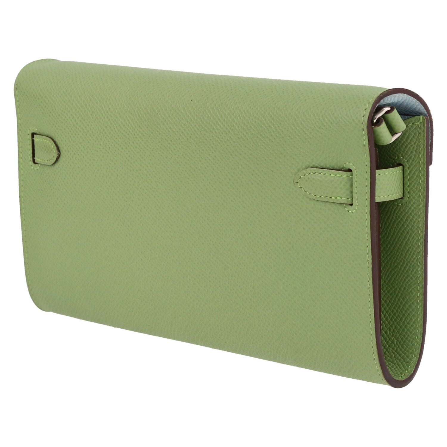 Hermès Kelly To Go handbag/clutch in Vert Criquet epsom leather - Detail D5
