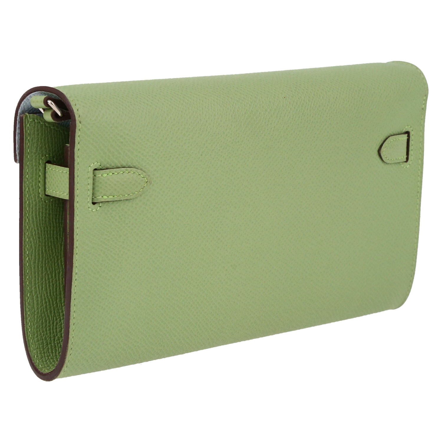 Hermès Kelly To Go handbag/clutch in Vert Criquet epsom leather - Detail D6