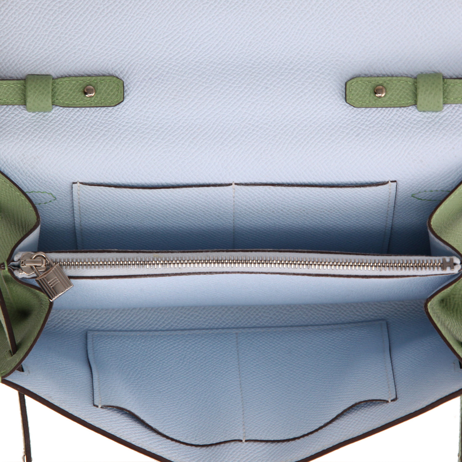 Hermès Kelly To Go handbag/clutch in Vert Criquet epsom leather - Detail D8