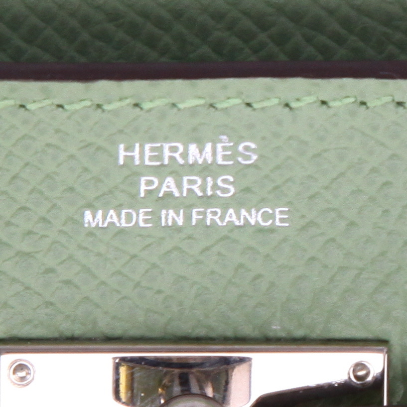Hermès Kelly To Go handbag/clutch in Vert Criquet epsom leather - Detail D9