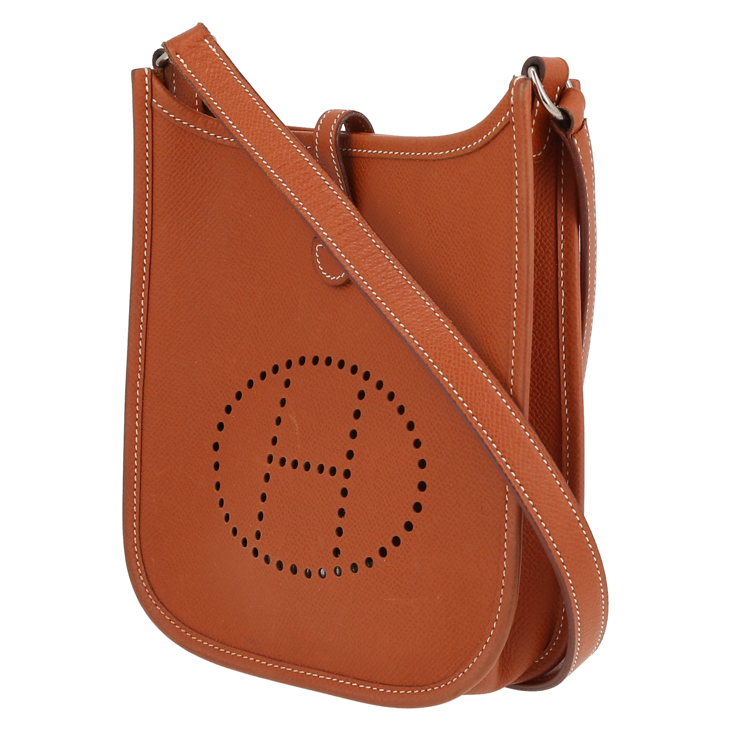Hermès  Evelyne 16 cm shoulder bag  in gold epsom leather - Detail D3