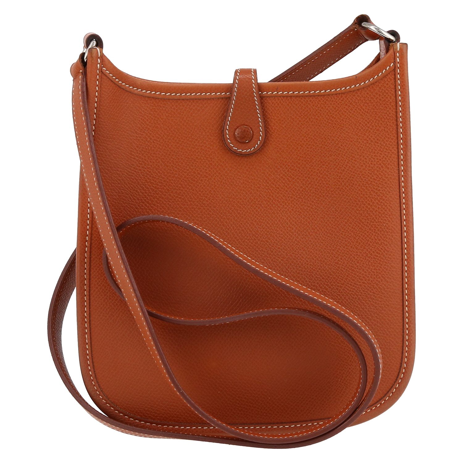 Hermès  Evelyne 16 cm shoulder bag  in gold epsom leather - Detail D7