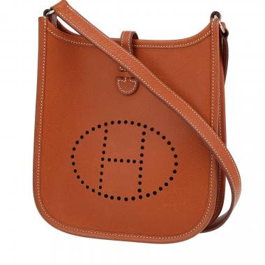 Hermès  Mini Evelyne shoulder bag  in gold epsom leather