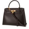 Hermès  Kelly 28 cm handbag  in brown box leather - 00pp thumbnail