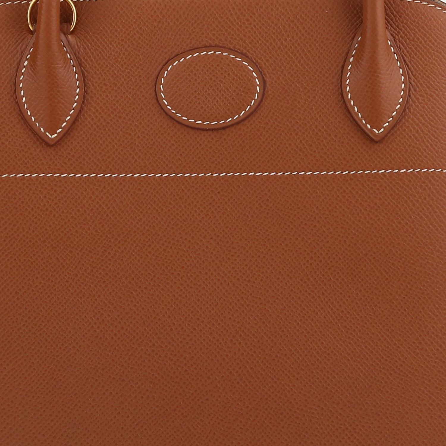 Bolso de mano Hermès  Bolide 25 cm en cuero epsom color oro - Detail D1