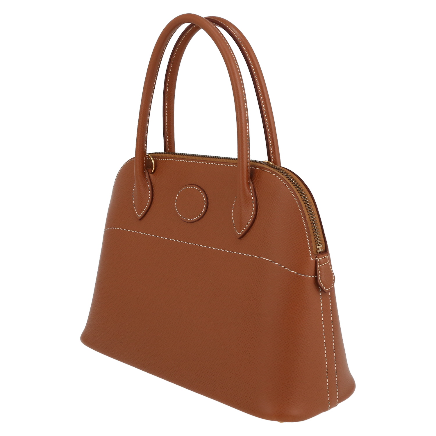 Bolso de mano Hermès  Bolide 25 cm en cuero epsom color oro - Detail D3