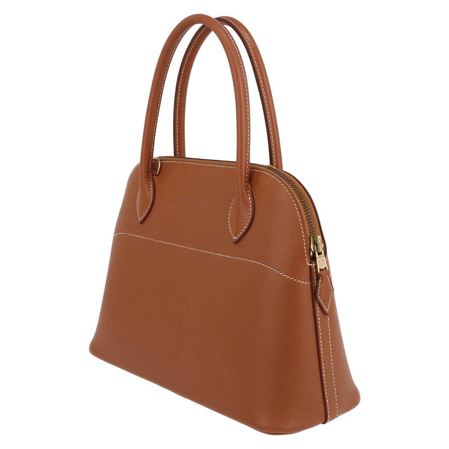 Bolso de mano Hermès  Bolide 25 cm en cuero epsom color oro - Detail D5
