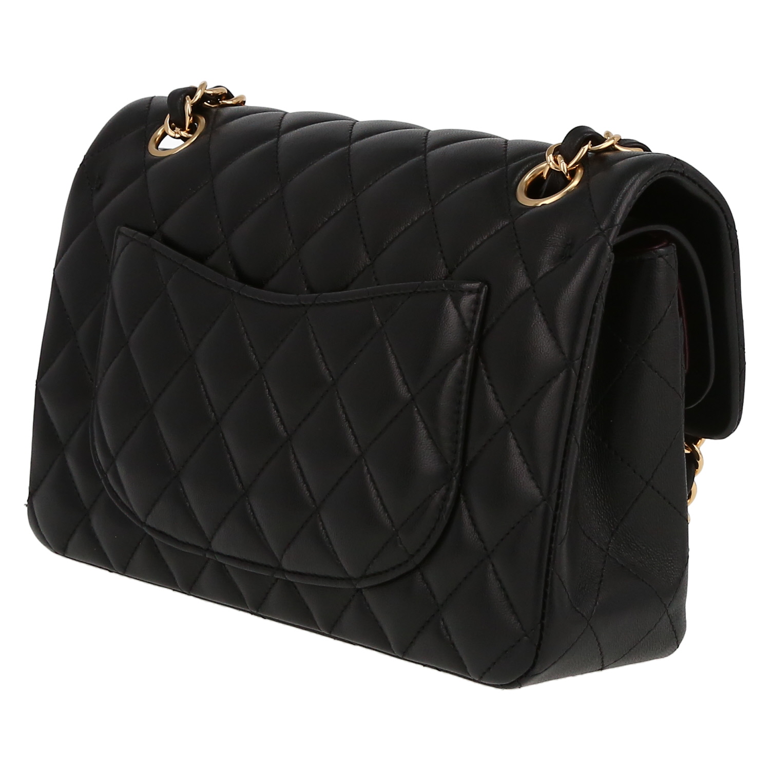 Chanel  Timeless Petit handbag  in black quilted leather - Detail D5