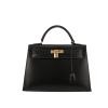 Hermès  Kelly 32 cm handbag  in black box leather - 360 thumbnail