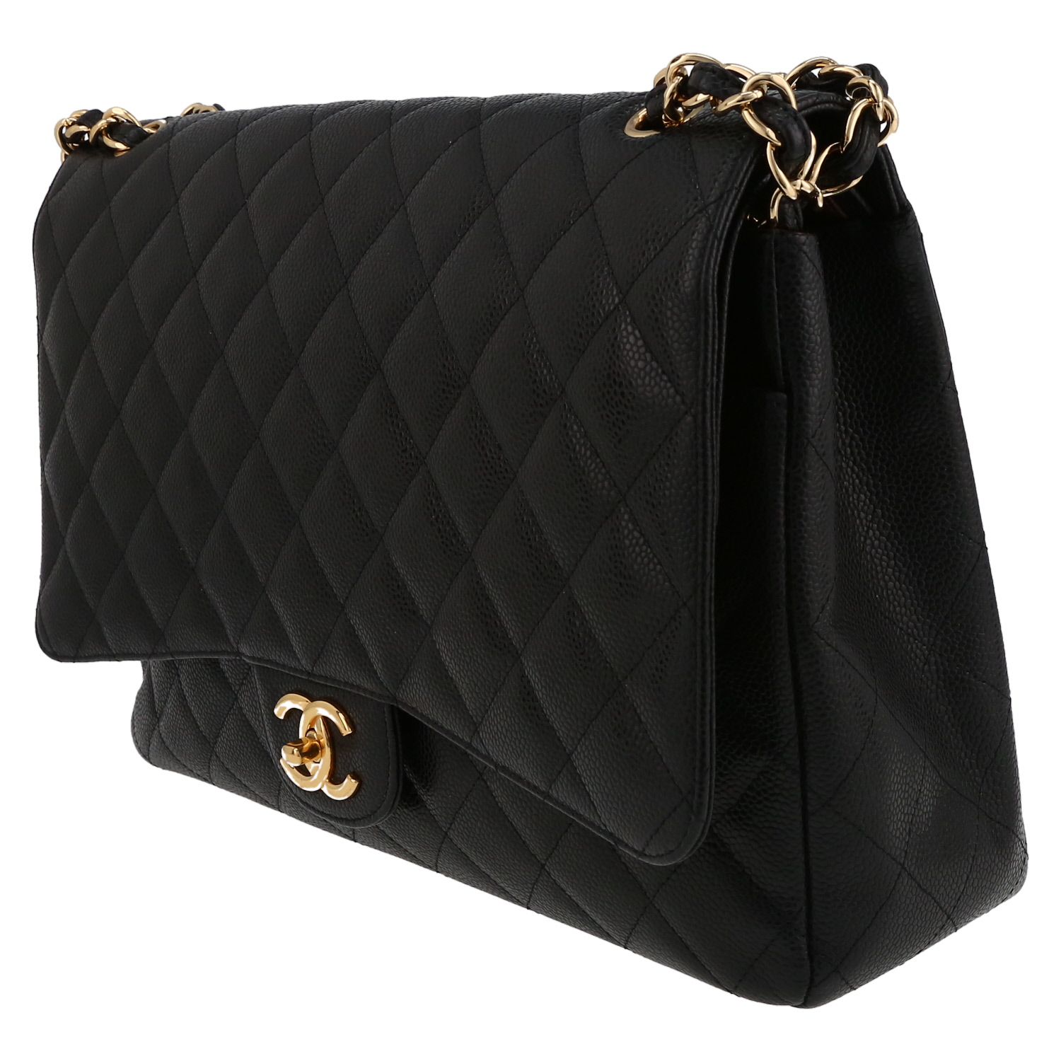 Bolso bandolera Chanel  Timeless Maxi Jumbo en cuero granulado acolchado negro - Detail D3