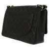Chanel  Timeless Maxi Jumbo shoulder bag  in black quilted grained leather - Detail D5 thumbnail
