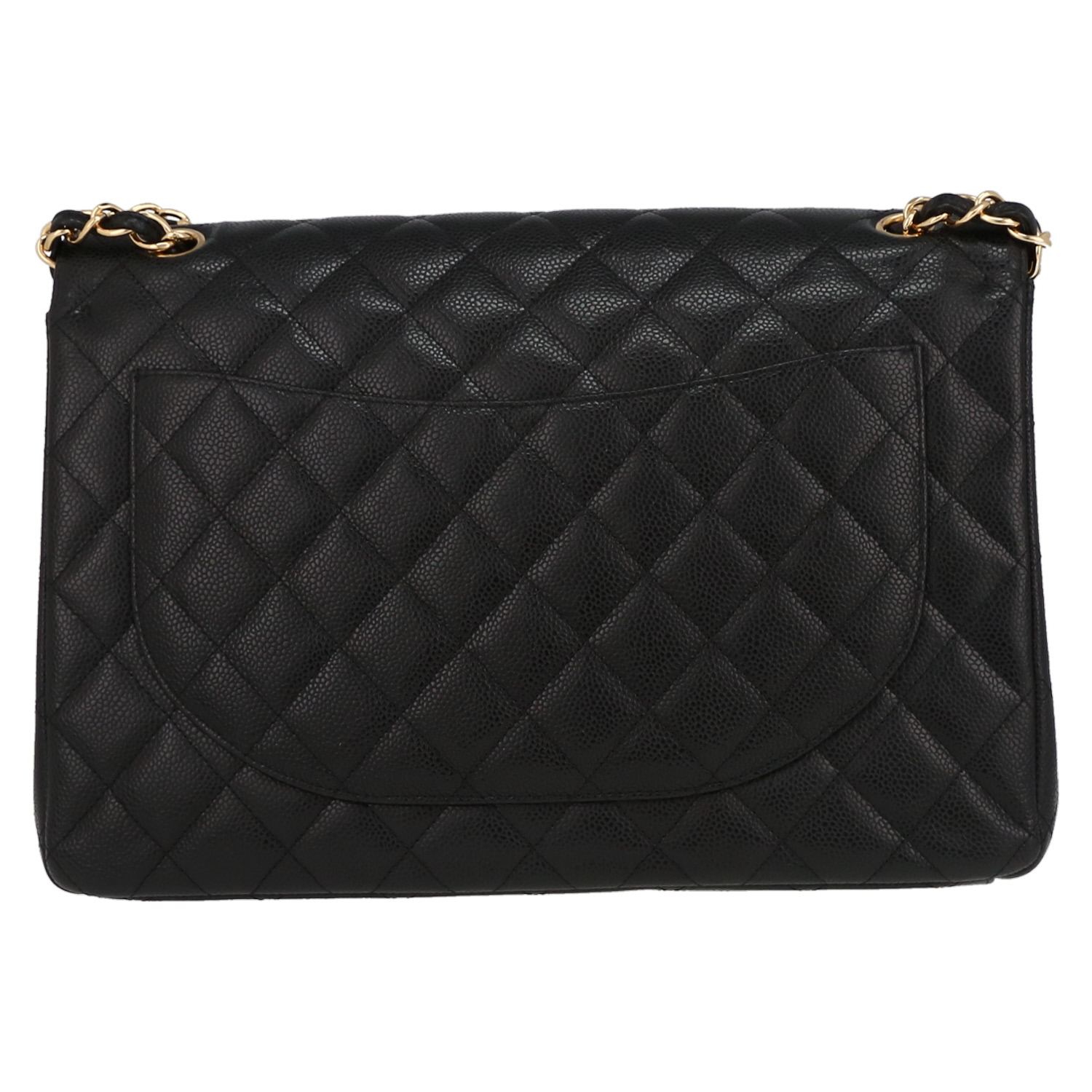 Sac bandoulière Chanel  Timeless Maxi Jumbo en cuir grainé matelassé noir - Detail D7