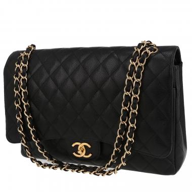 Bolso bandolera Chanel  Timeless Maxi Jumbo en cuero granulado acolchado negro