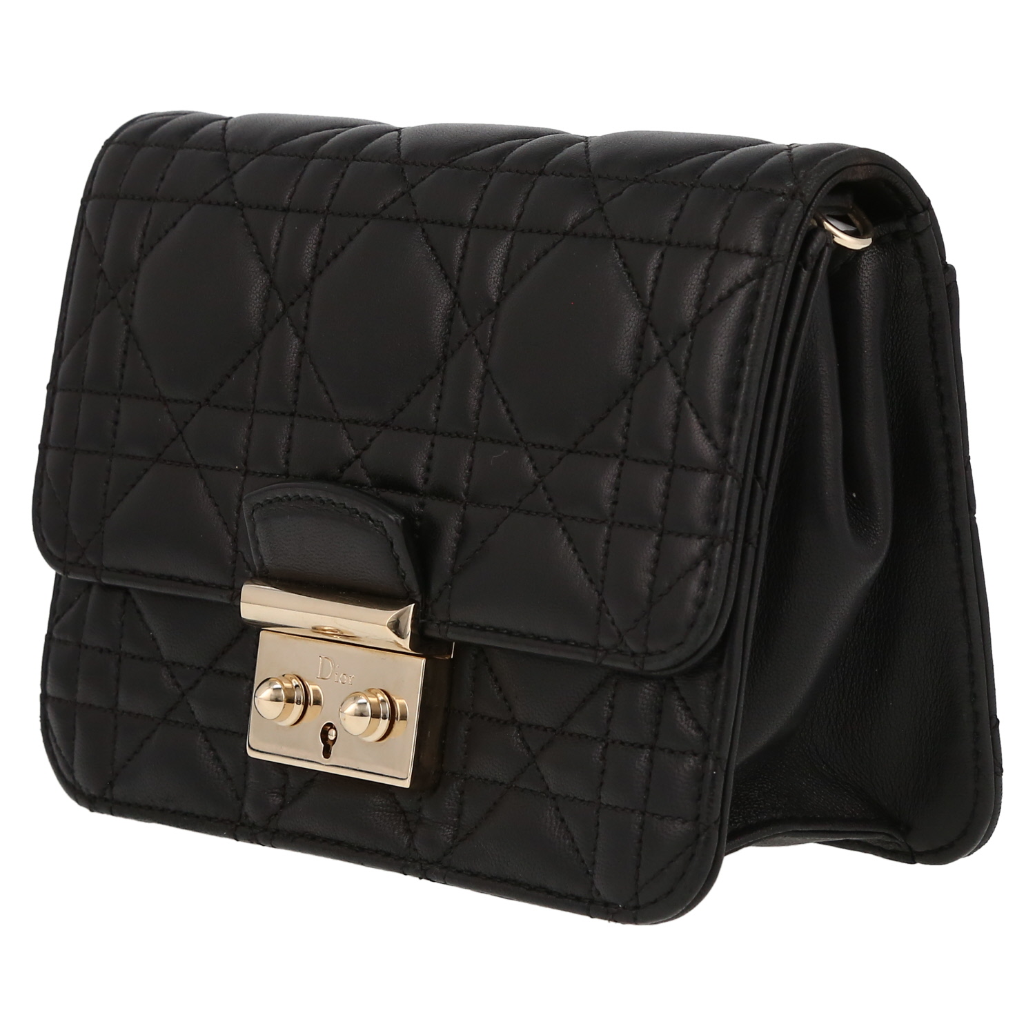 Borsa a tracolla Dior  Miss Dior Promenade in pelle cannage nera - Detail D3