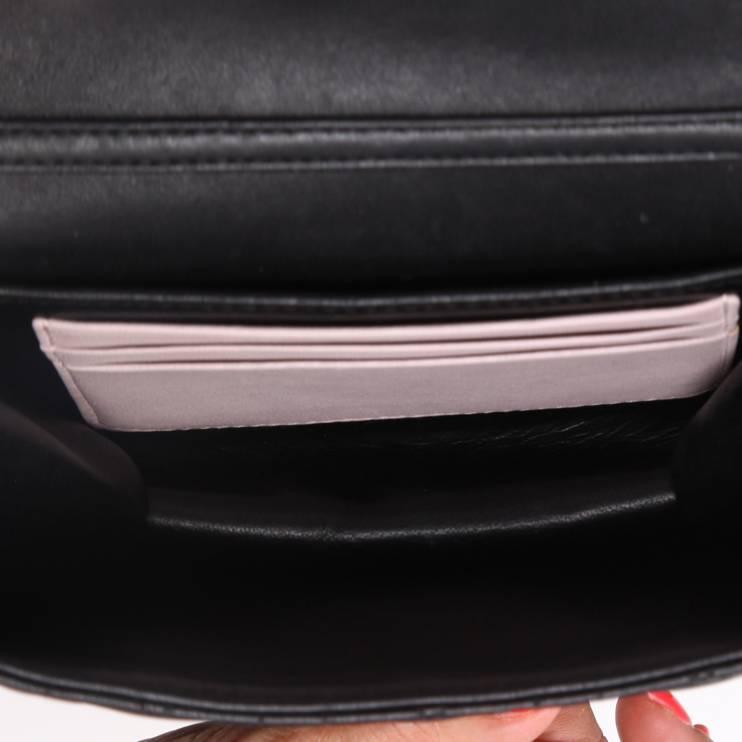 Dior  Miss Dior Promenade shoulder bag  in black leather cannage - Detail D8