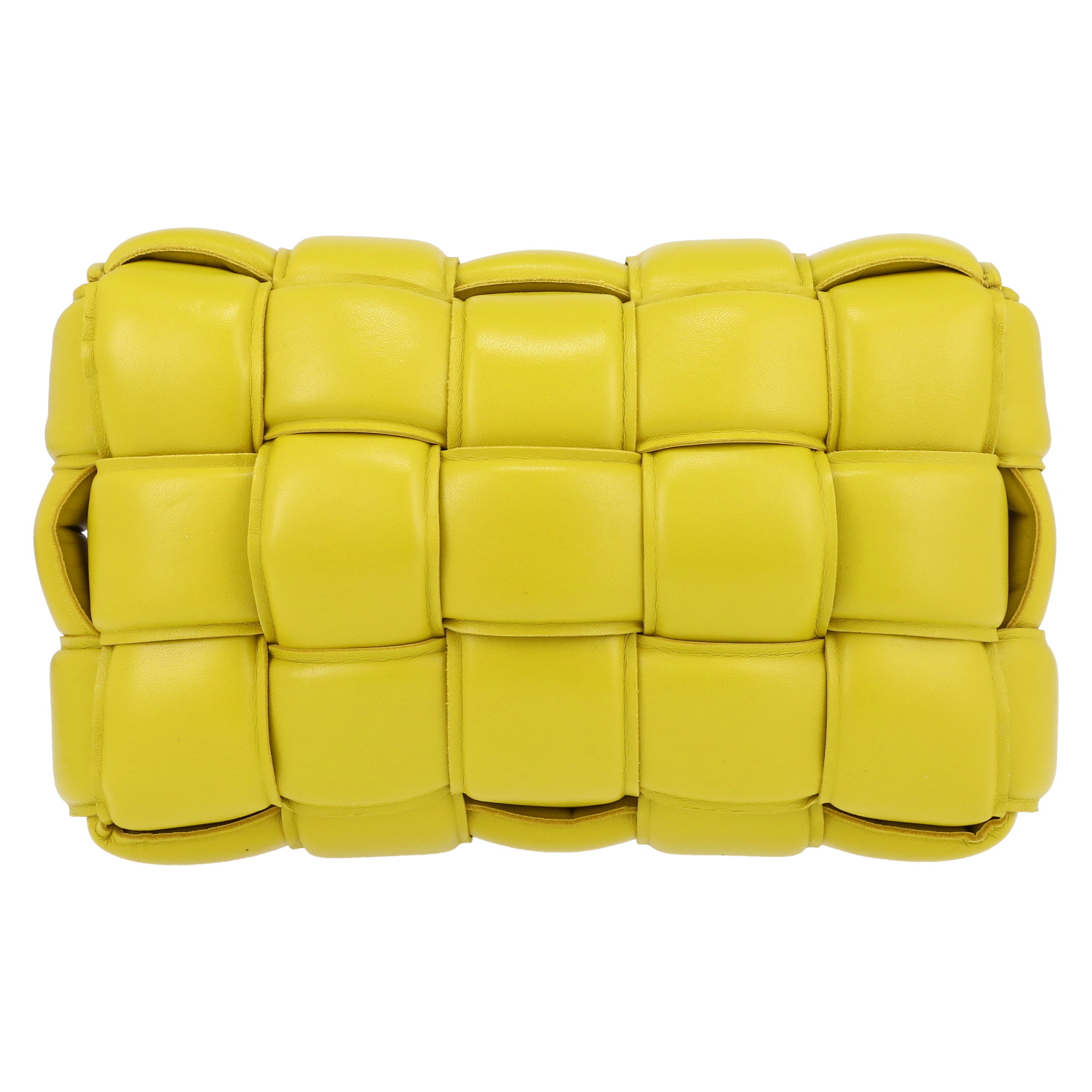 Bottega Veneta  Padded Cassette shoulder bag  in yellow intrecciato leather - Detail D7