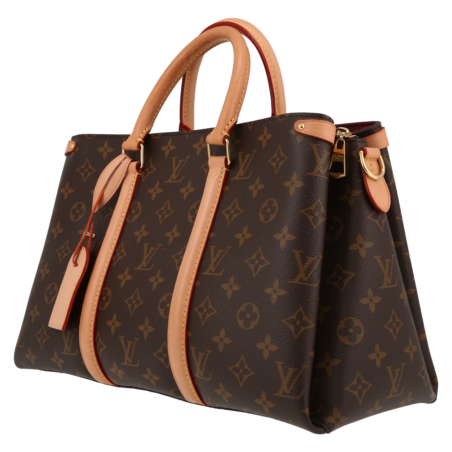 Borsa Louis Vuitton  Soufflot MM in tela monogram e pelle naturale - Detail D3