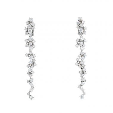 Paire de boucles d'oreilles Fred Blanche en or blanc et diamants