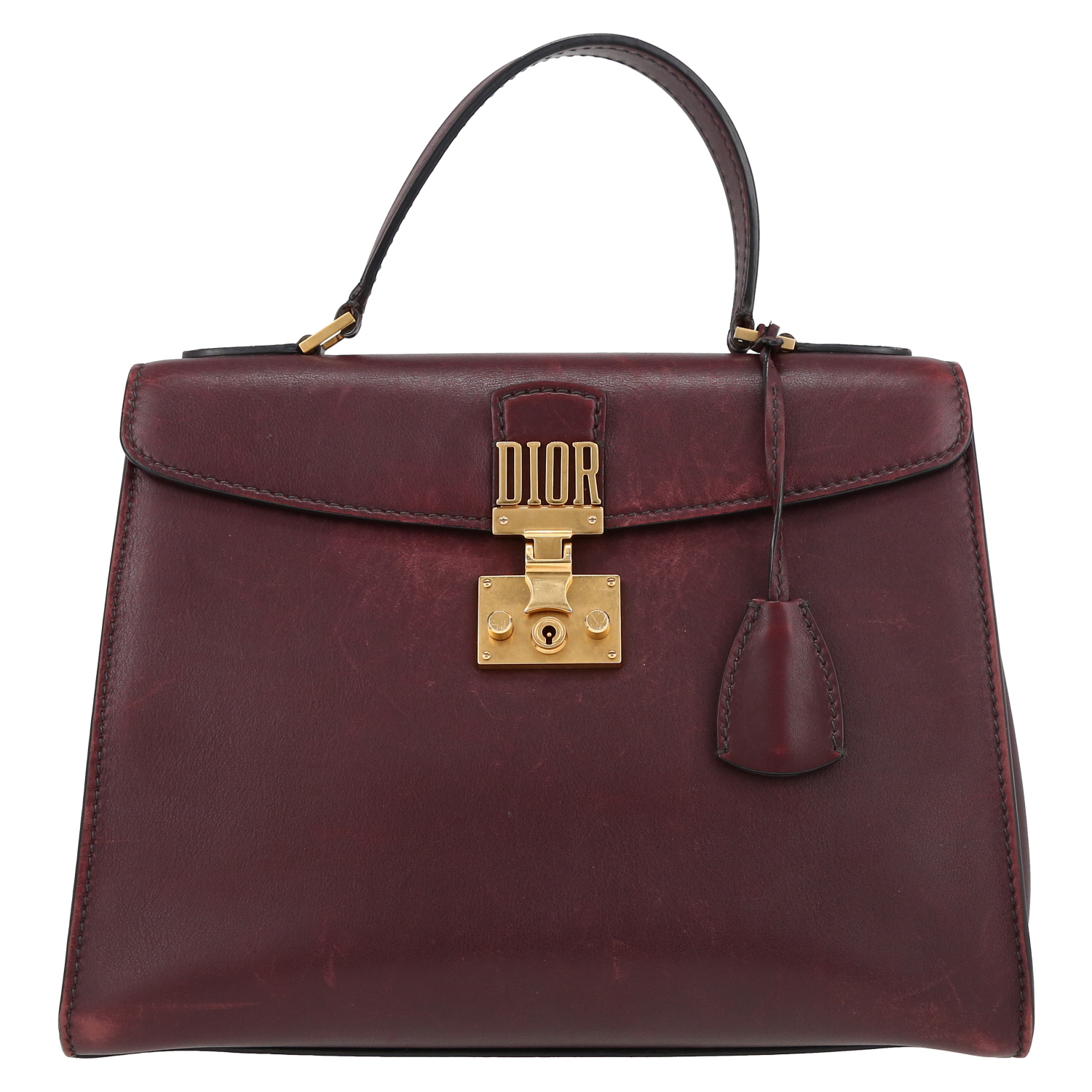 Sac bandoulière Dior  Dioraddict en cuir bordeaux - Detail D2