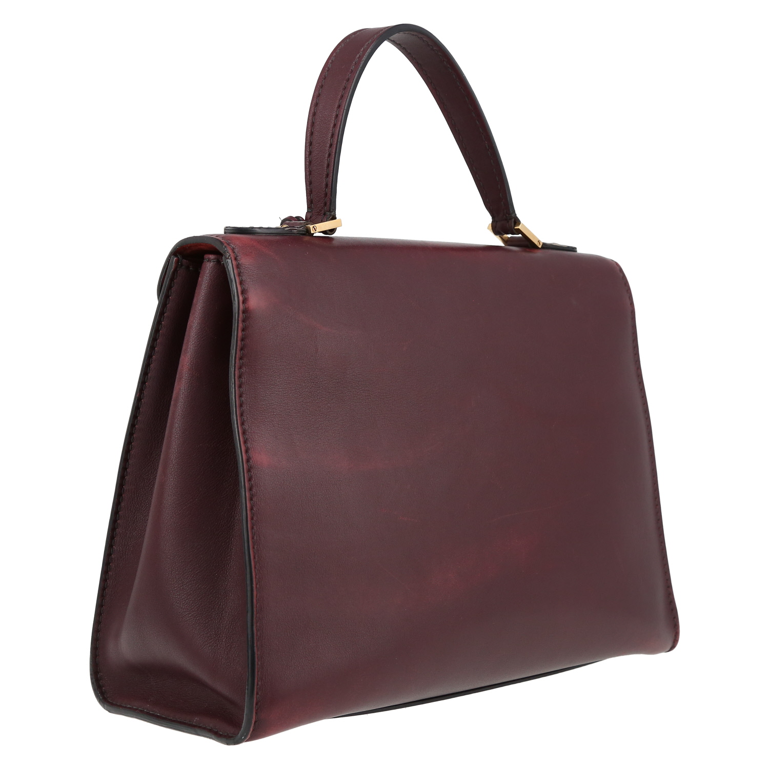 Sac bandoulière Dior  Dioraddict en cuir bordeaux - Detail D6