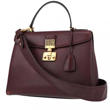 Bolso bandolera Dior  Dioraddict en cuero color burdeos