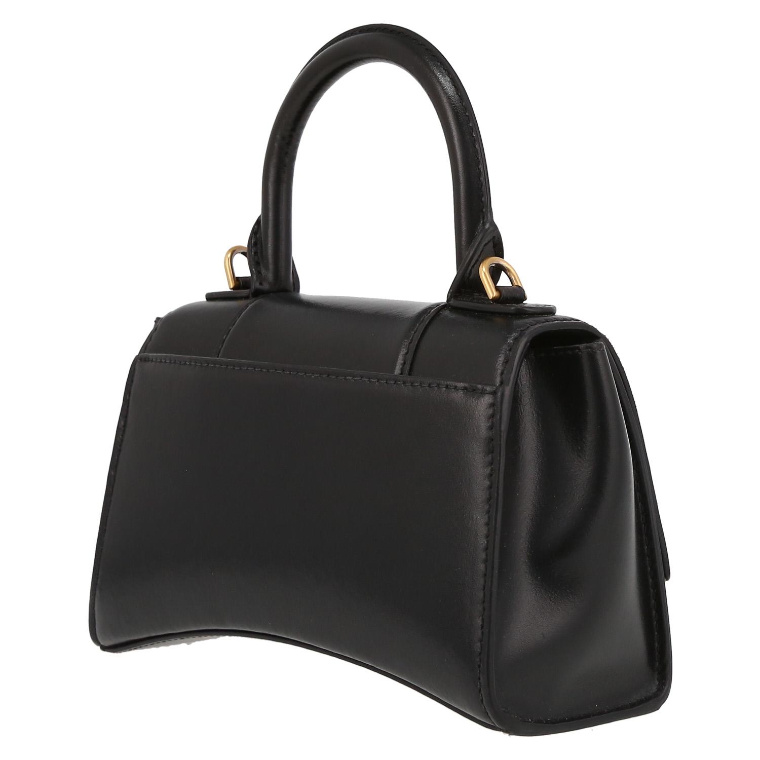 Sac à main Balenciaga Hourglass XS en cuir noir - Detail D5