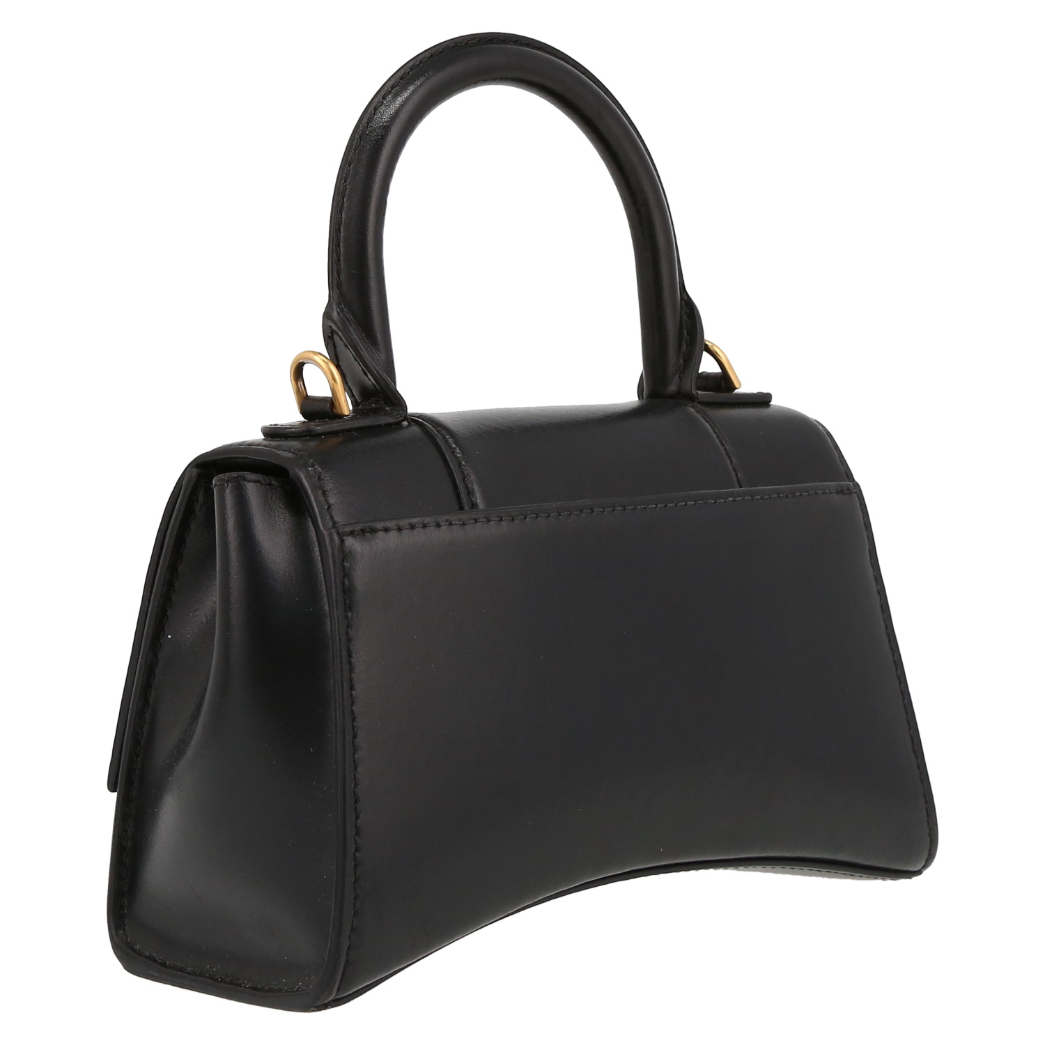 Bolso de mano Balenciaga  Hourglass XS  en cuero negro - Detail D6