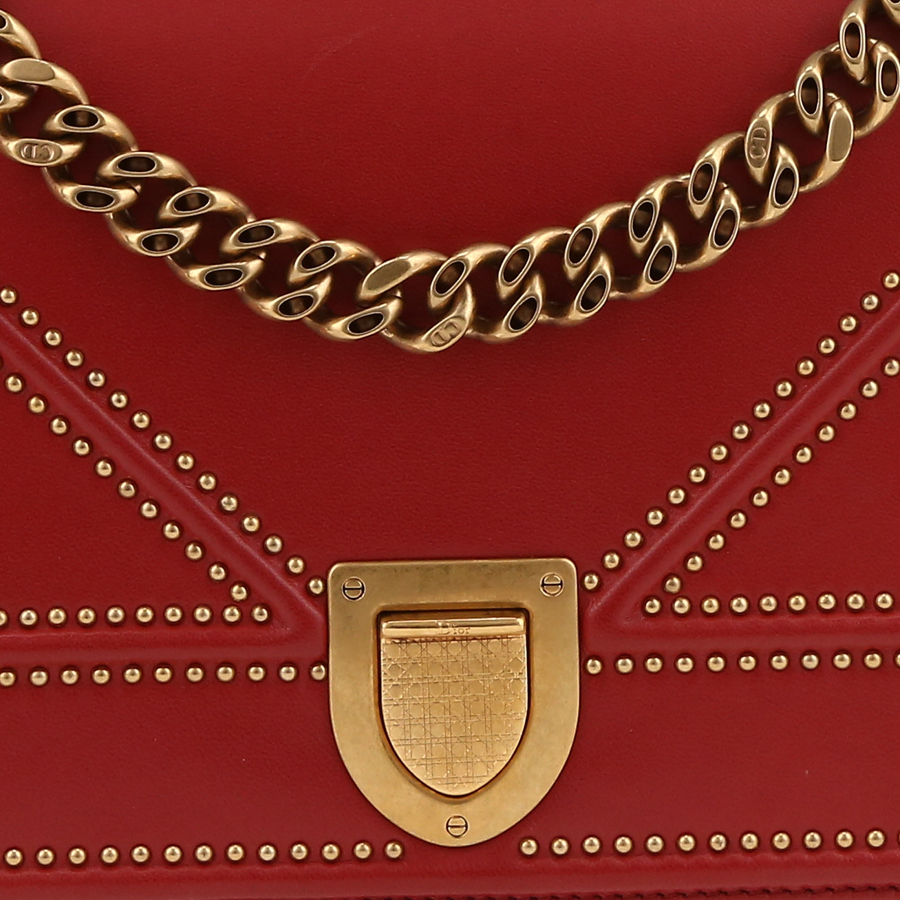 Dior  Diorama shoulder bag  in red leather - Detail D1