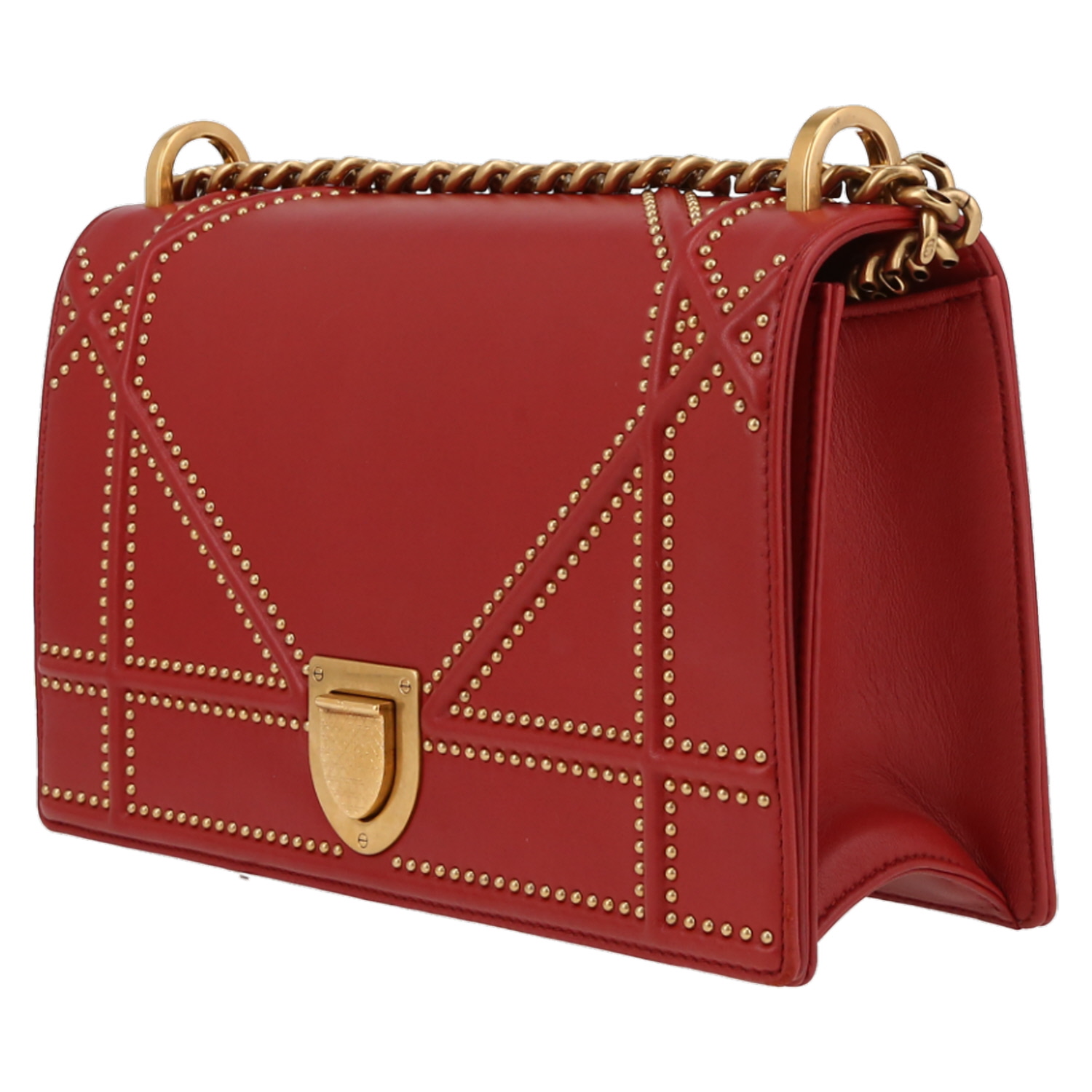Sac bandoulière Dior  Diorama en cuir rouge - Detail D3