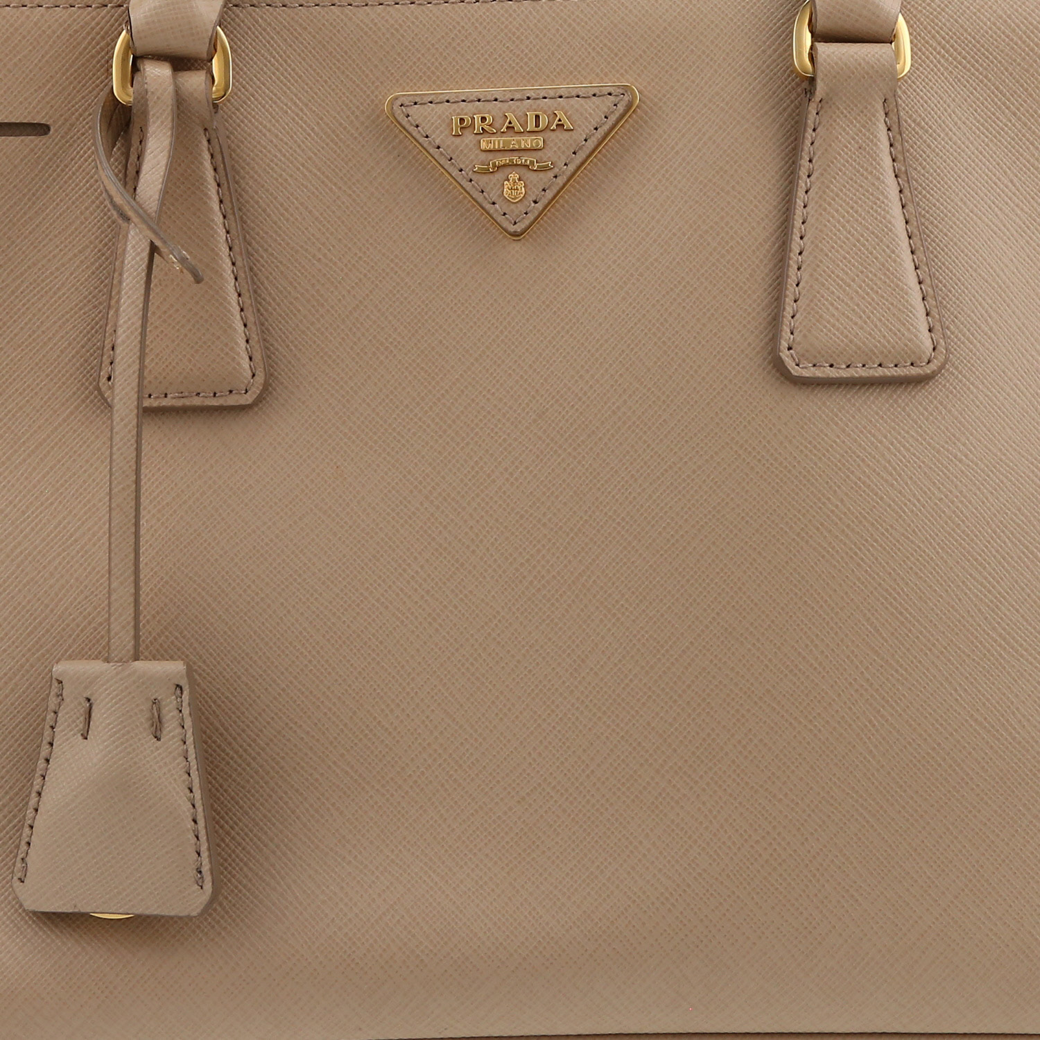Borsa Prada  Galleria in pelle saffiano beige - Detail D1