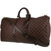Louis Vuitton  Keepall 55 travel bag  in ebene damier canvas  and brown leather - 00pp thumbnail