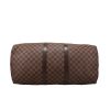 Louis Vuitton  Keepall 55 travel bag  in ebene damier canvas  and brown leather - Detail D1 thumbnail