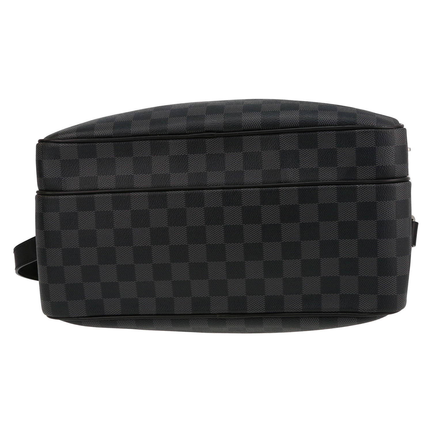 Louis Vuitton  Leoh shoulder bag  damier graphite canvas  and black leather - Detail D4