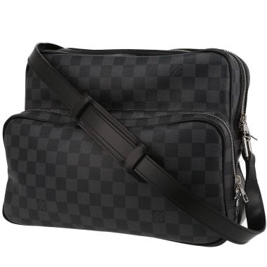 Bolso bandolera Louis Vuitton  Leoh en lona a cuadros y cuero negro