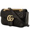 Borsa a tracolla Gucci GG Marmont mini in pelle trapuntata nera con decori geometrici - 00pp thumbnail