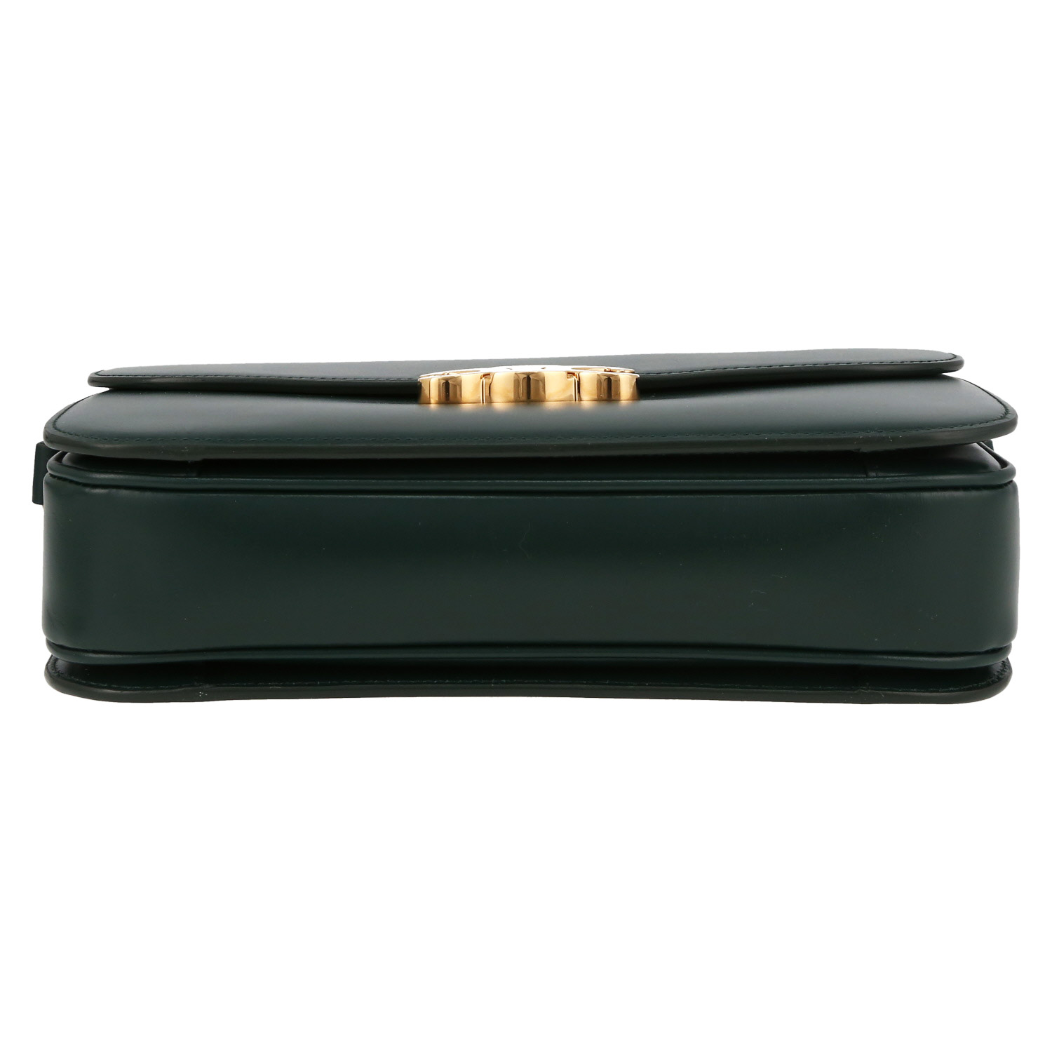Celine  Triomphe large model  shoulder bag  in green leather - Detail D4