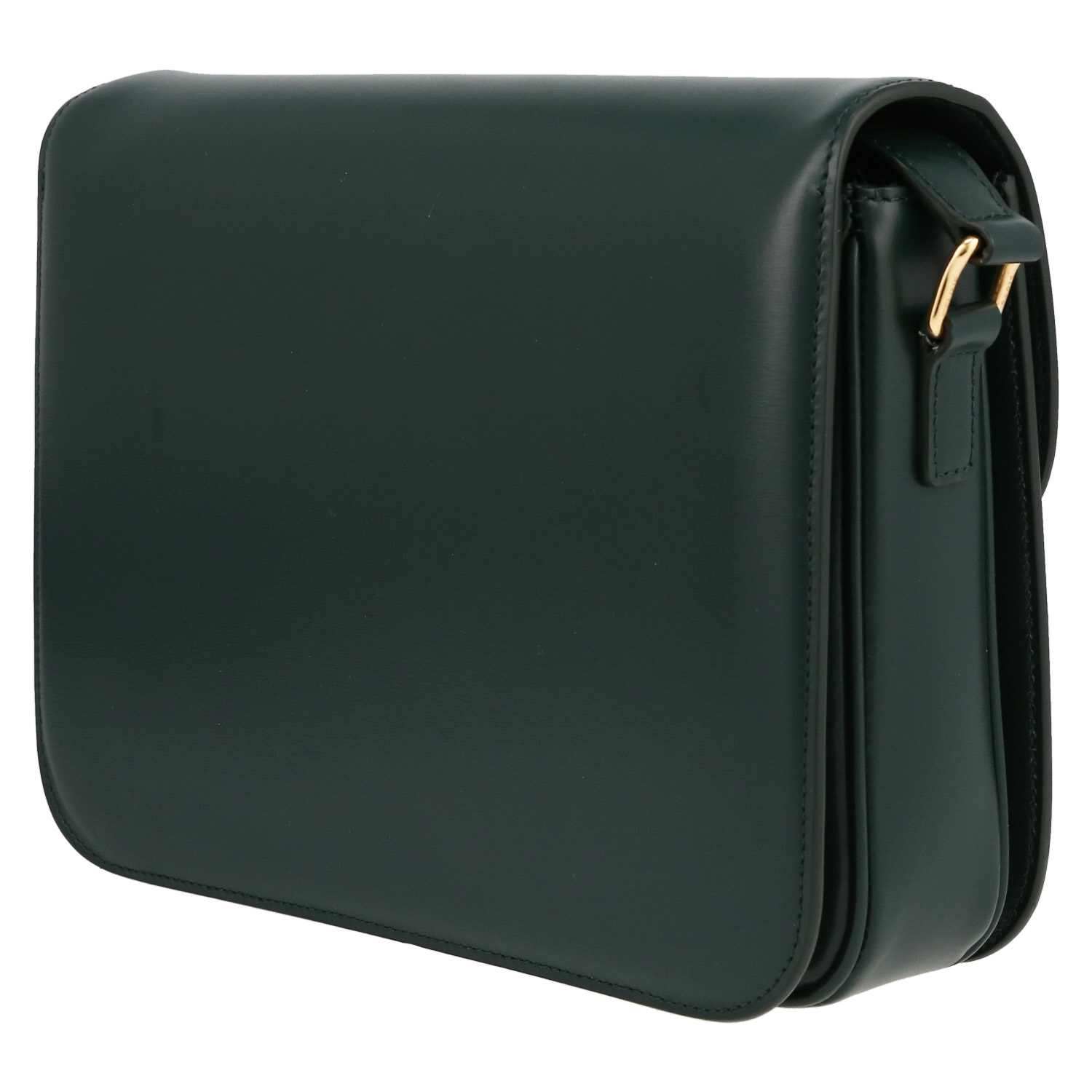 Celine  Triomphe large model  shoulder bag  in green leather - Detail D5