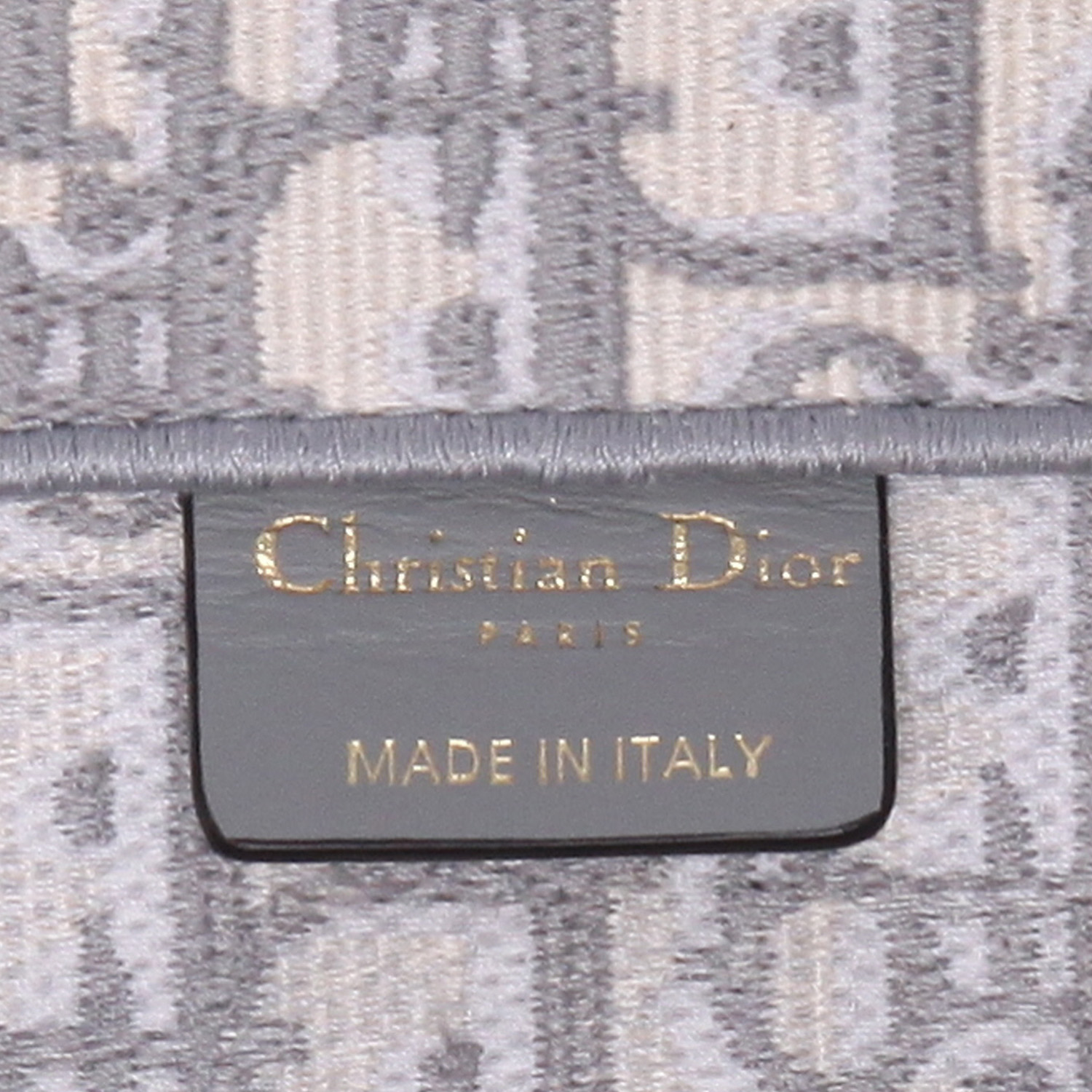 Dior  Book Tote large model  shopping bag  in grey and beige monogram canvas Oblique - Detail D2