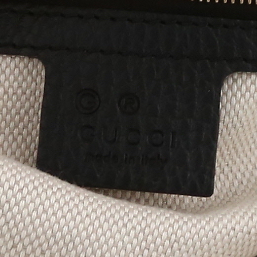 Shopping bag Gucci  Soho in pelle martellata nera - Detail D9