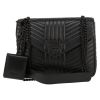 Prada  Diagramme shoulder bag  in black quilted leather - Detail D2 thumbnail