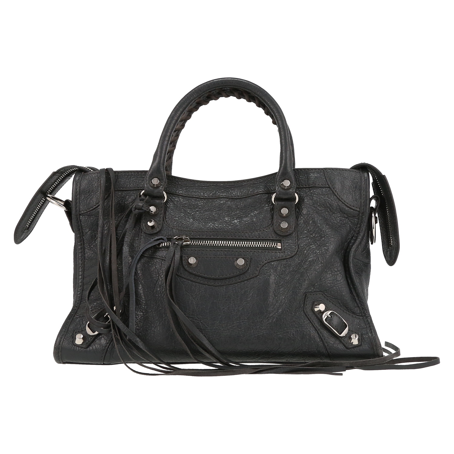 Bolso de mano Balenciaga  City en cuero gris - Detail D2