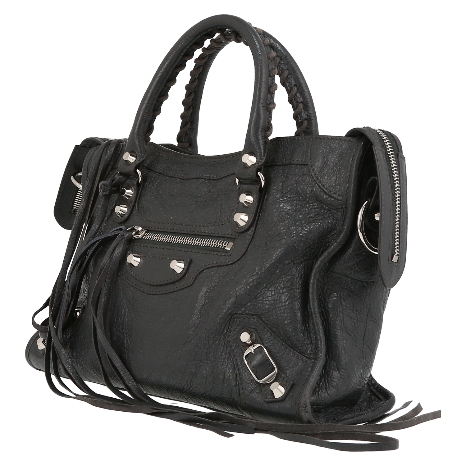 Borsa Balenciaga  City in pelle grigia - Detail D3